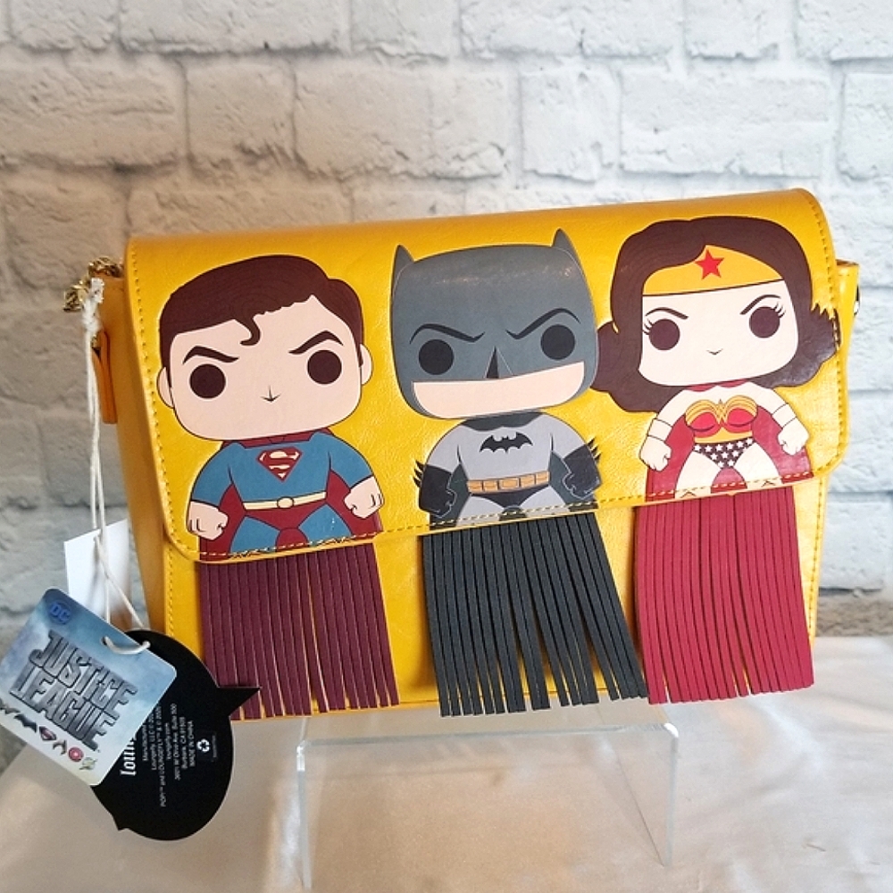 Loungefly Justice League Caped Hero Crossbody Bag New